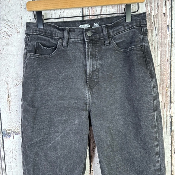 Old Navy Sky-Hi Straight Extra High Rise Jeans Size 10 Black Jack 28-29” Waist - Picture 2 of 12